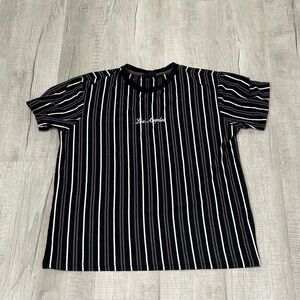 Mens Large Los Angeles embroidered striped t shirt